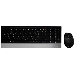 MediaRange MROS105 draadloos toetsenbord en muis set Highline QWERTZ zwart / zilver