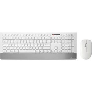 MediaRange Highline Series QWERTZ Draadloos toetsenbord en muis set, wit/zilver