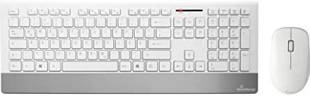 MediaRange - Highline Draadloos Toetsenbord en Muis Set - Wit/Zilver - Spatwaterdicht