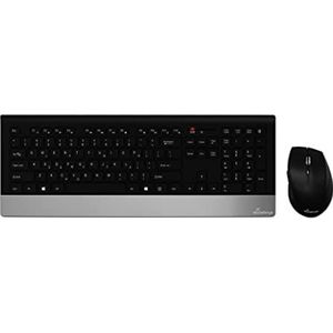 MediaRange Highline QWERTY (GR) draadloos toetsenbord en muis set, zwart / zilver