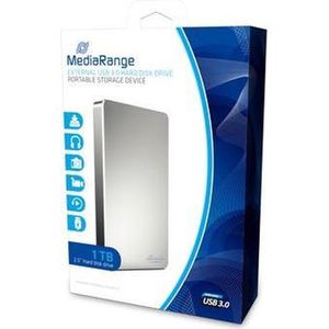 MediaRange USB 3.0 HDD 1TB 1000GB Zilver Externe Harde Schijf (1 TB), Externe harde schijf, Zilver