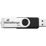 MediaRange - Combo Flash Drive - USB-stick - Zwart - Zilver - 16GB