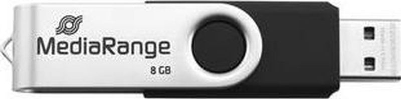 MediaRange - Combo Flash Drive - USB-stick - Zwart - Zilver - 16GB