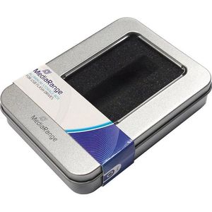 MediaRange BOX901 opbergdoos van aluminium, zilverkleurig, voor USB-sticks