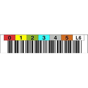 LTO 6 Label horizontale nummercirkel 000001-000099 Cijfercirkel: 000700-000799