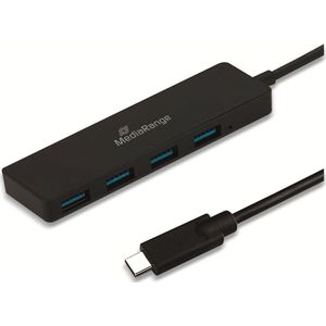 MediaRange - MRCS508 - Docking Station - Zwart - USB-C Hub met 4 Poorten