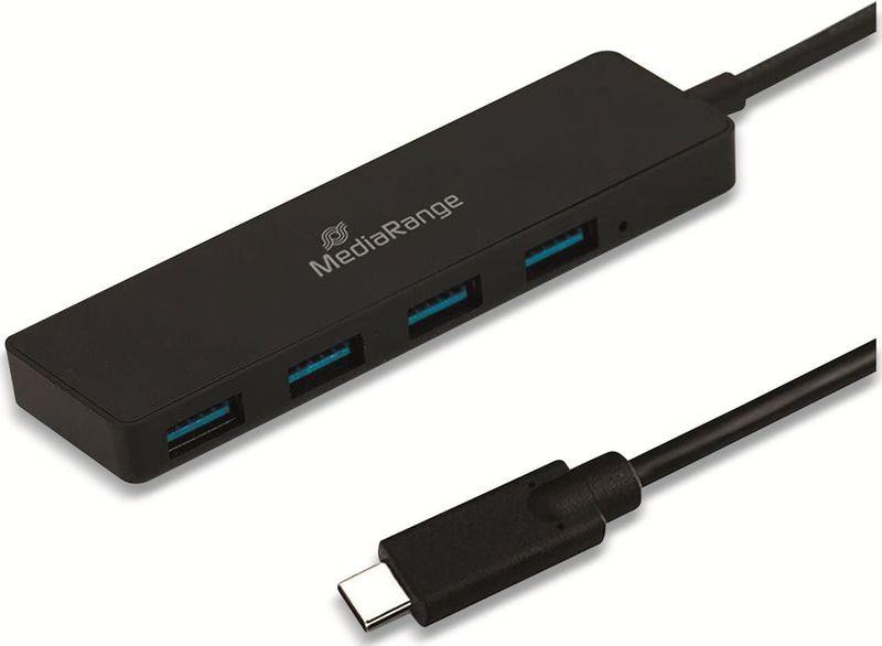 MediaRange - MRCS508 - Docking Station - Zwart - USB-C Hub met 4 Poorten