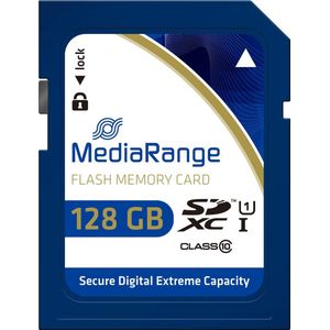 MediaRange - SDXC Geheugenkaart - 128 GB - Snelheidsklasse 10 - Leessnelheid tot 80 MB/s