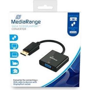 MediaRange - SVGA naar DisplayPort - Data + Video Adapter - Zwart - 15 cm