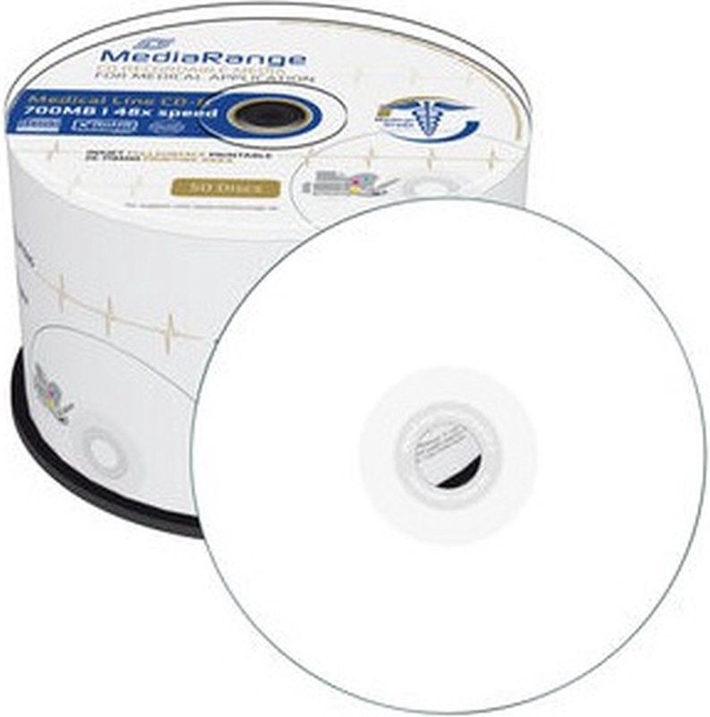 MediaRange - Medical Line - CD-R 700MB - 50 Stuks - Volledig Bedrukbaar
