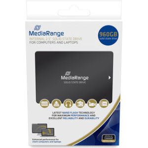 MediaRange Interne 2,5 inch Solid Sate Drive, SATA 6 Gb/s, 960 GB, zwart