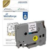 MediaRange - Schriftbandcassette - Zwart op Wit - 9mm - 8m