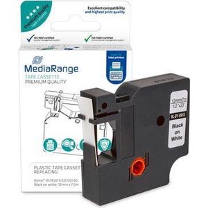 MediaRange Alternatief Voor D1 Tape Standaard 12mm Zwart/Wit (45013)