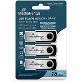 MediaRange USB Flash Drive 16GB 3-Pack
