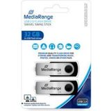 MEDIARANGE Set van 2 USB-sticks 2.0 32 GB