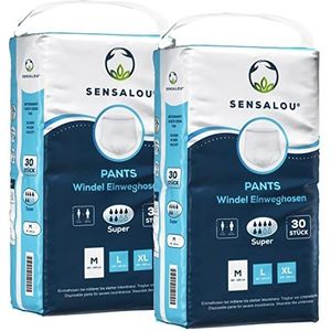 Sensalou Luierbroek (maat M 60 stuks) voor volwassenen - incontinentie broek voor vrouwen en mannen - hoge zuigkracht bij urineverlies, senioren verzorging luierbroekjes