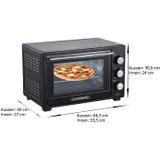 STEINBORG Minibackofen SB-3002, 25 Liter, Umluft, mit Krümelblech, 1600 Watt