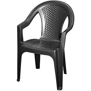 Spetebo Stapelbare tuinstoel in 2 kleuren - monoblok in rotan-look van kunststof - stapelstoel van kunststof