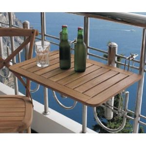 Spetebo Hoogwaardige balkontafel van teakhout, 60 x 40 cm