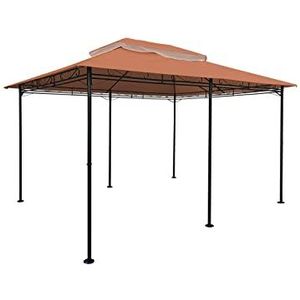 Spetebo Vervangend dak voor paviljoen Cape Town 4x3 m - waterdicht - in 3 kleuren - paviljoendak 3x4 m met PVC-coating (terracotta)