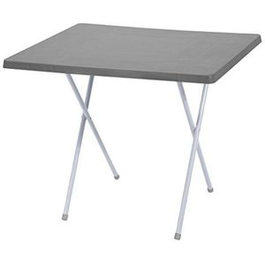 Spetebo Campingtafel inklapbaar en in hoogte verstelbaar in 2 maten - Kleur: grijs - 79cm x 60cm x 50-62 cm