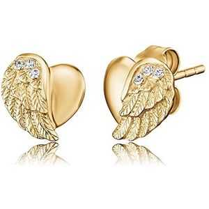 Engelsrufer - ERE-LILHEARTWING-STG - Oorbellen - Verguld Sterlin Zilver - 6 Zirkonia