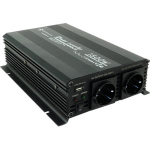 12V naar 230V Gemodificeerde Sinus Spanningsomvormer - 1500W - Zwart