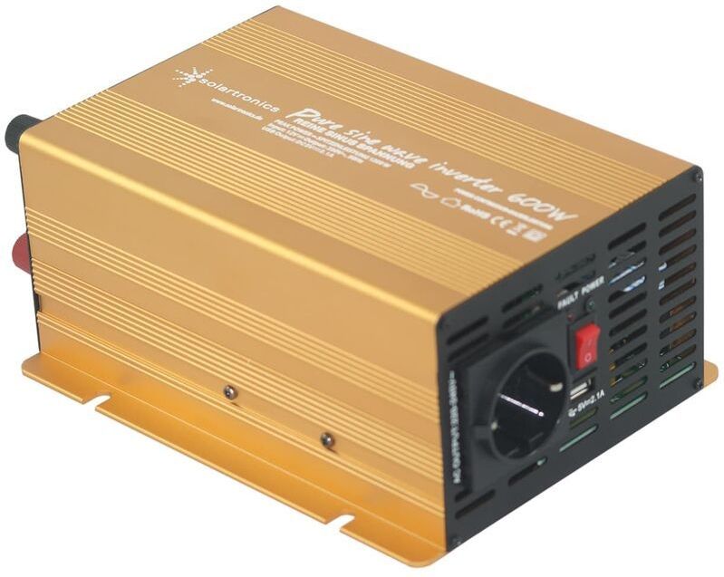 12V naar 230V Zuivere Sinus Spanningsomvormer - 600W - Goud