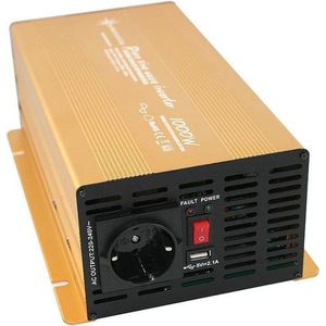 12V naar 230V Zuivere Sinus Spanningsomvormer - 1000W - Goud