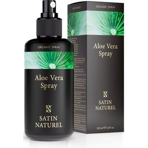 Satin Naturel Bio Aloë Vera Spray - Huidverzorging goed tegen zonnebrand en als natuurlijke aftersun, Vegan Moisturizer met aloe vera voor vrouwen en mannen, zowel voor gezichtsverzorging als huidverzorging, 200ml