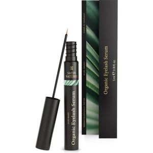 ORGANIC EYELASH SERUM 2.0 Hormone-free + Vegan – Improved Formula for Long Eyelashes with Organic Castor Oil, Aloe Vera, Hyaluronic Acid + Vitamin C – 5ml Lash Growth Serum Made in Germany