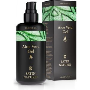 Satin Naturel After Shave Balsem voor Heren 200 ml – Biologische Aloë Vera Gel & Hyaluron – Kalmerende en Hydraterende Gezichtsverzorging voor Mannen – Natuurlijke Huidverzorging
