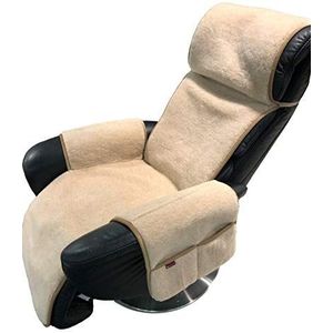 Fauteuil beschermer voor relaxstoel EXTRABRET, 100% wol, breedte 60cm (natuurbruin (alpaca))