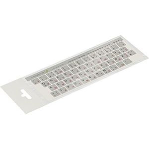 Lacerto® | 14 x 14 mm Russisch-Duitse stickers voor pc/laptop & notebook toetsenborden met mat krasbestendig laminaat | kleur: rood-zilver (niet transparant)