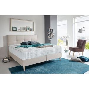 Atlantic Home Collection Boxspringbed FRANKA, 140x200 cm, inclusief topper (hardheidsgraad H2), crème