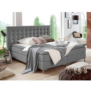 Atlantic Home Collection ANNI Boxspringbed Hardheid H3 pocketvering. 140 x 200 cm donkergrijs