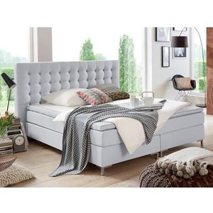 Atlantic Home Collection ANNI Boxspringbed Hardheid H3 pocketvering. 160 x 200 cm lichtgrijs