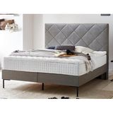 Atlantic Home Collection Boxspringbed FRAUKE, 160x200 cm, inclusief topper (hardheidsgraad H2), grijs