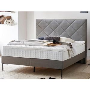 Atlantic Home Collection Boxspringbed FRAUKE, 160x200 cm, inclusief topper (hardheidsgraad H2), grijs