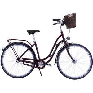 Hawk City Classic Joy Bordeaux - Damenfahrrad 28" - Perfektes Stadtfahrrad I Leichtes Damen Fahrrad mit Shimano 3-Gang Nabenschaltung