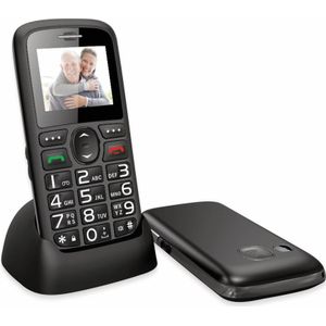 Roxx W 60 AZ Senior mobiele telefoon met oplaadstation, SOS-knop Zwart (1.77"", 56 MB, 2G), Sleutel mobiele telefoon, Zwart