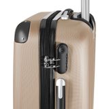 tectake® Hartschalenkoffer-Set, 3-teilig, aus robustem ABS-Kunststoff, 360° drehbare, abnehmbare Rollen, mit Sicherheits-Zahlenschloss