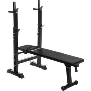 tectake® Multifunctionele Halterbank - Trainingsbank, Verstelbaar en opklapbaar met Halterrek