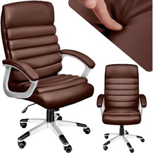 Tectake - Bureaustoel Burostoel Directiestoel Paul - Comfort - Ergonomisch - Bruin - 402150