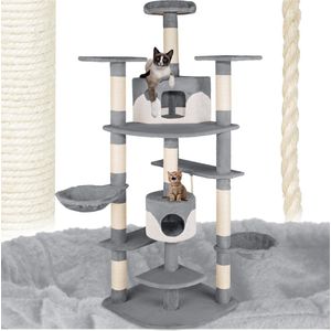 tectake® - Krabpaal Fippi grijs/wit - 402184