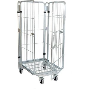 Rolcontainer, nestbaar, 4-zijdig, met roosterlegbord, h x b x d = 1660 x 729 x 818 mm, vanaf 5 stuks