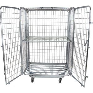 Rolcontainer met dubbele deur, 5-zijdig, nestbaar, h x b x d = 1820 x 1200 x 800 mm, vanaf 5 stuks
