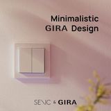 GIRA + Senic Friends of Hue Smart Switch Draadloze Homekit Lichtschakelaar en Dimmer Zwart