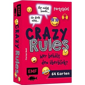 Kartenspiel: Crazy Rules - Wer behält den Überblick?: Partyspiel mit 64 Karten, verrückten Regeln und Aufgaben - ab 3 Personen ab 12 Jahren