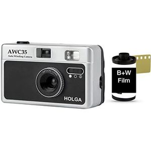 Holga 35 mm klein beeld automatische motor camera point and shoot set zwart + witte film